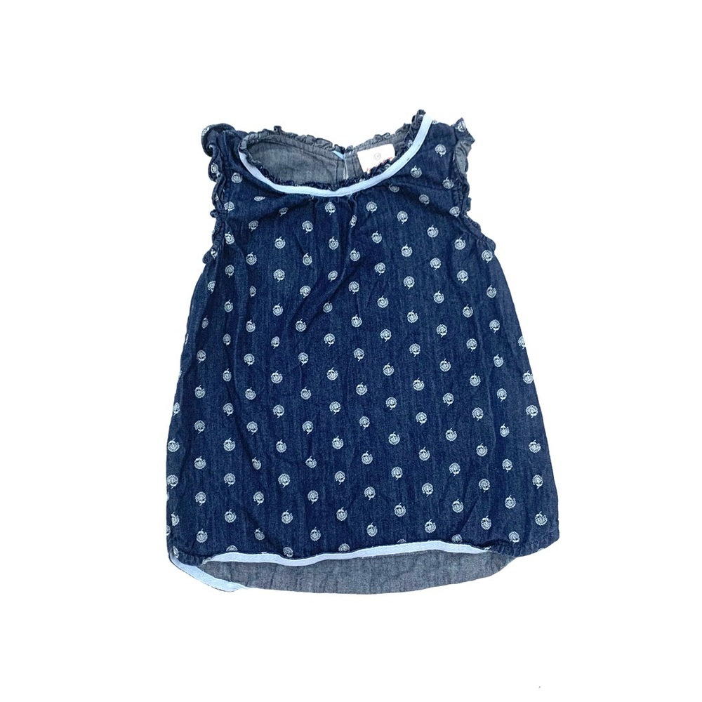 Hanna Andersson Blouse Top Girls 8 130 Blue Denim
